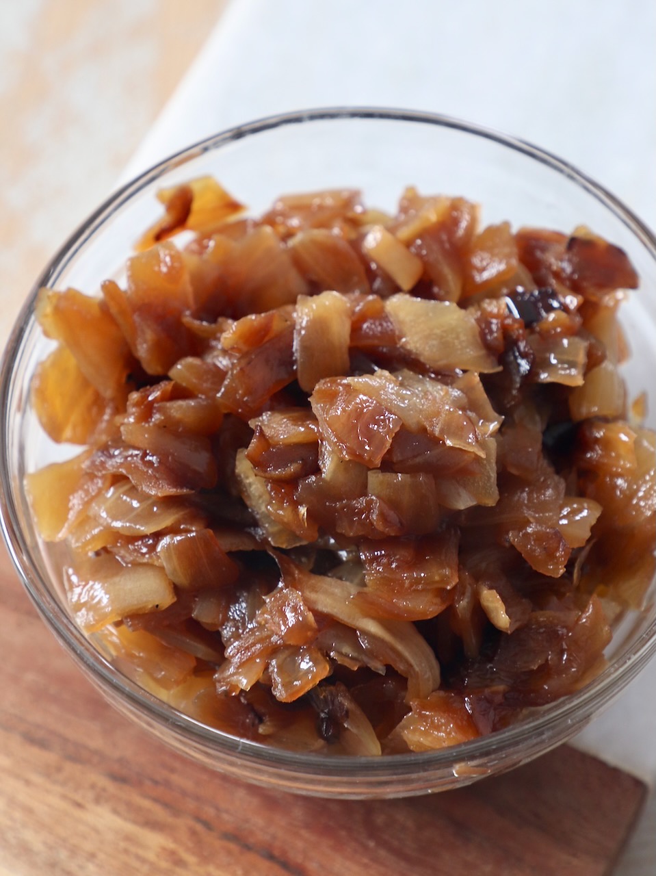 diced caramelized onions in small bowl