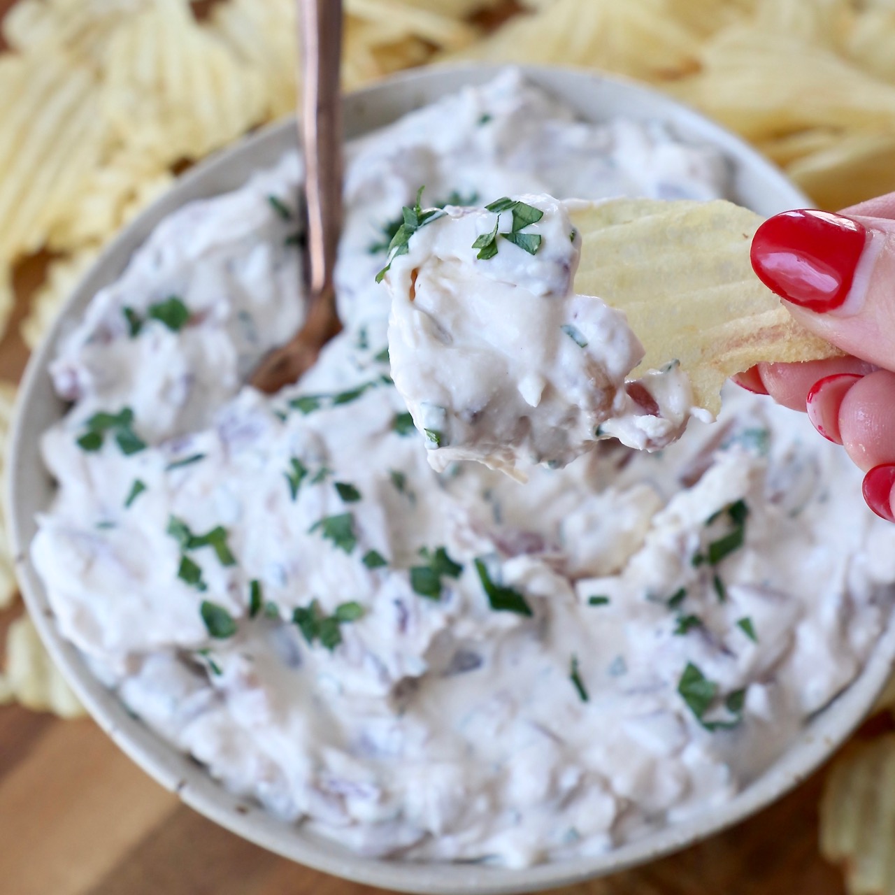 Creamy 4-Ingredient Green Onion Dip Recipe Is Better Than the Mix Packet, Appetizers