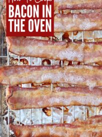 lightly cooked strips of bacon on wire rack on top of foil lined baking sheet