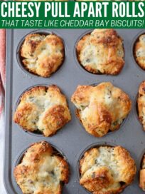 cooked pull apart rolls in muffin tin