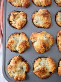 baked cheese rolls in muffin tin