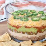 seven layer dip in glass trifle