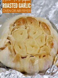 roasted head of garlic on piece of foil