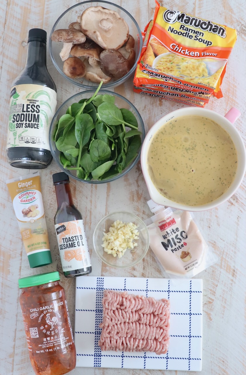 ingredients for miso ramen