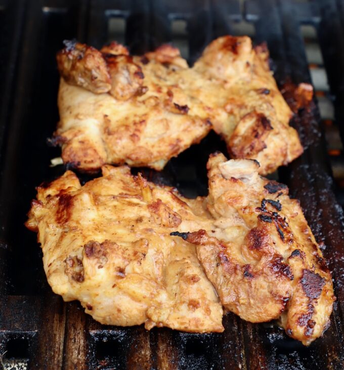boneless chicken thighs on grill