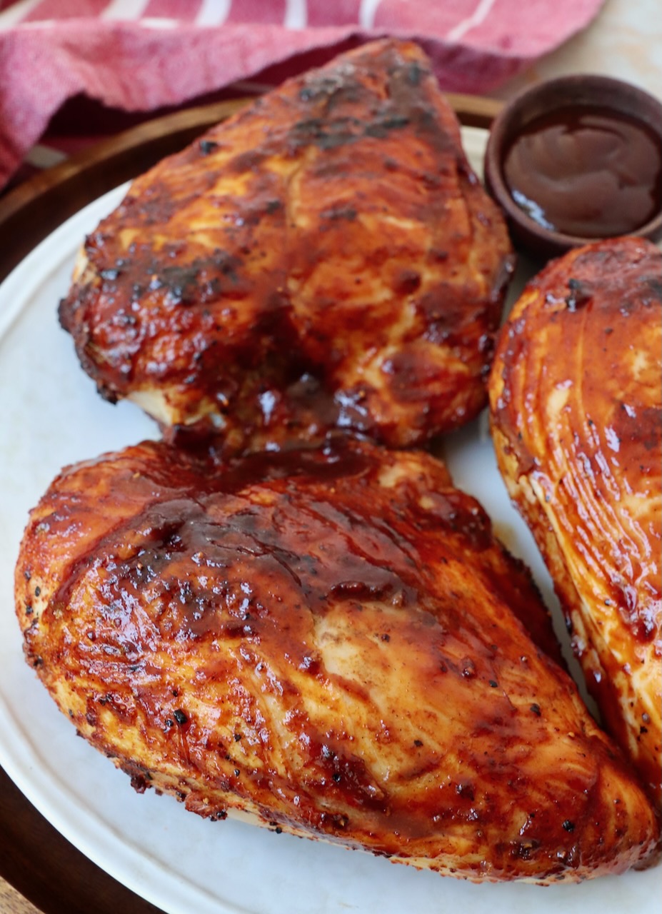 bbq chicken breasts on plate