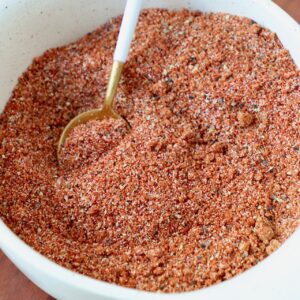 bbq seasoning in bowl with small spoon