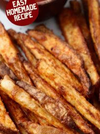 seasoned cooked french fries on plate