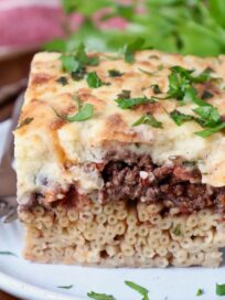 piece of cooked pastitsio on plate