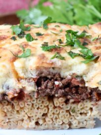 slice of cooked pastitsio on plate