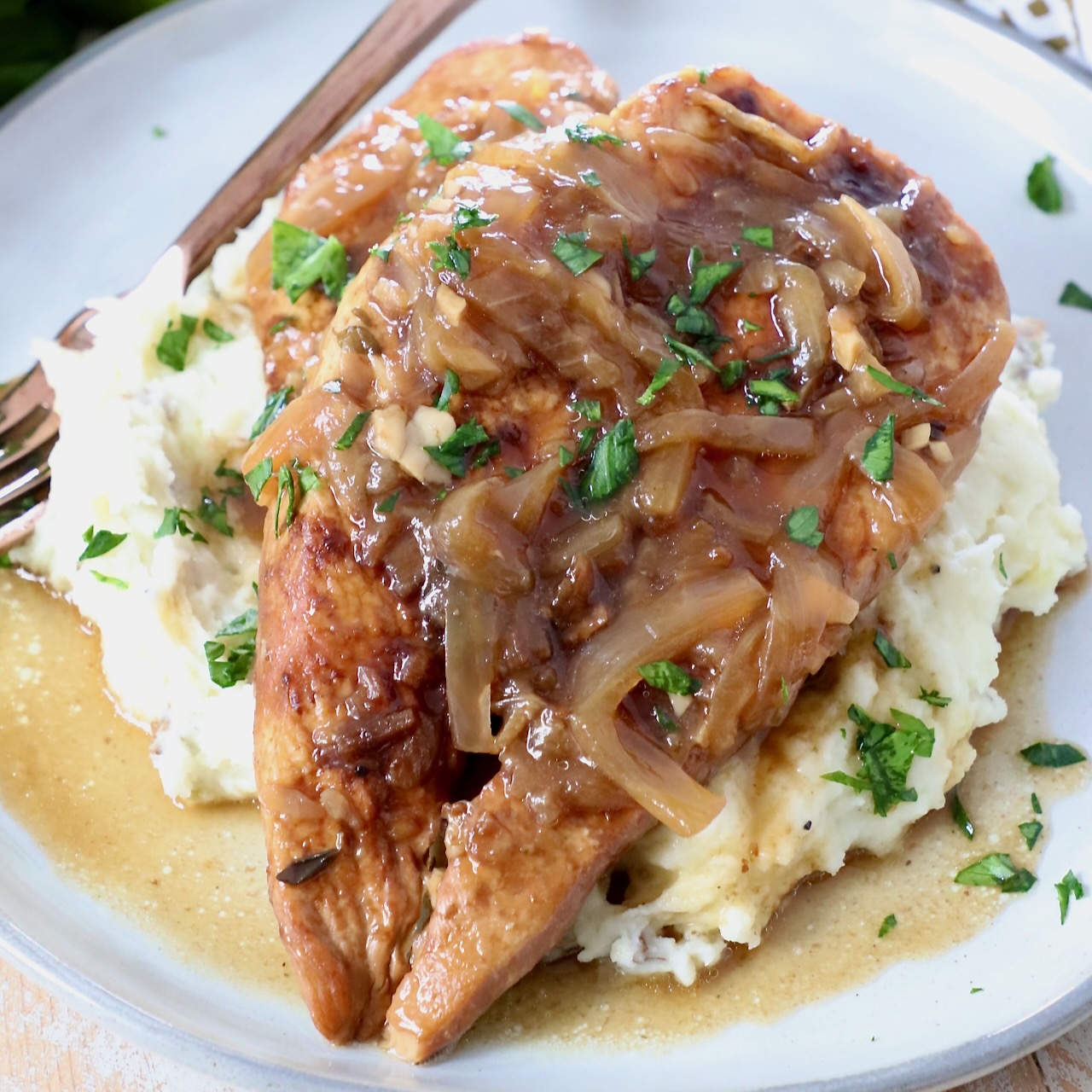 French Onion Smashed Potatoes - Give it Some Thyme