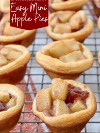 baked mini apple pies on wire rack