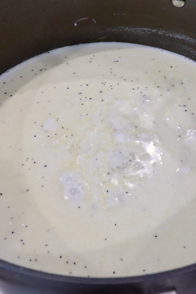 creamy sauce in a large pot