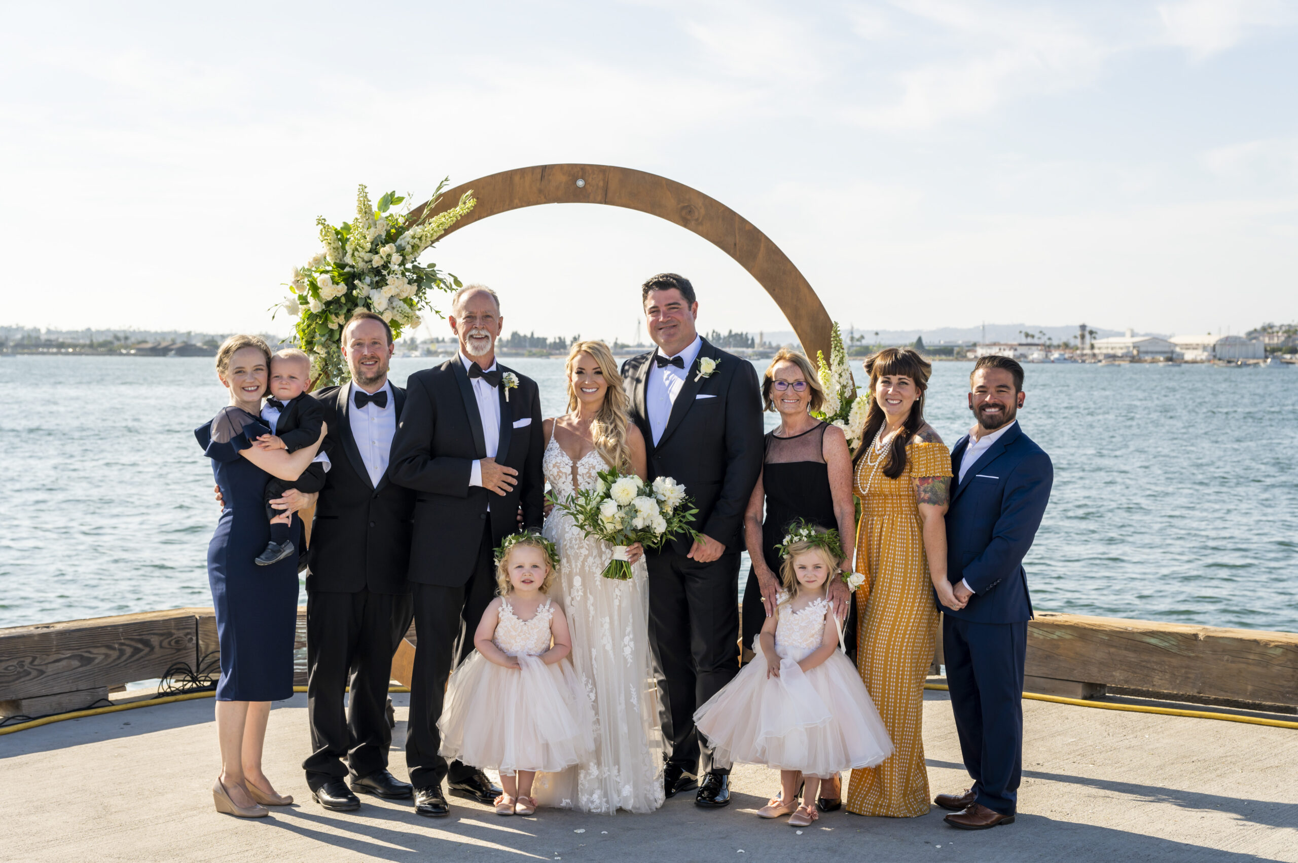 Whitney Bond with family at wedding ceremony in San Diego