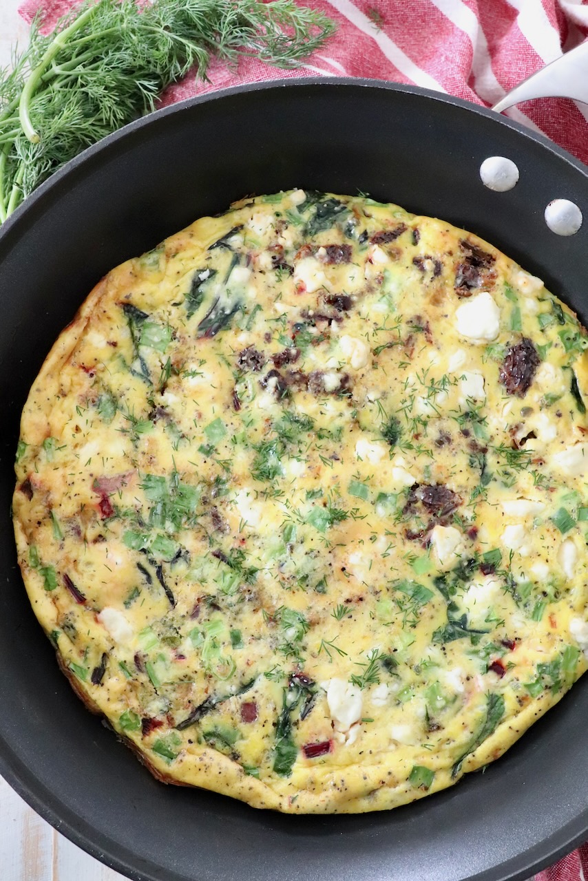 cooked frittata in skillet