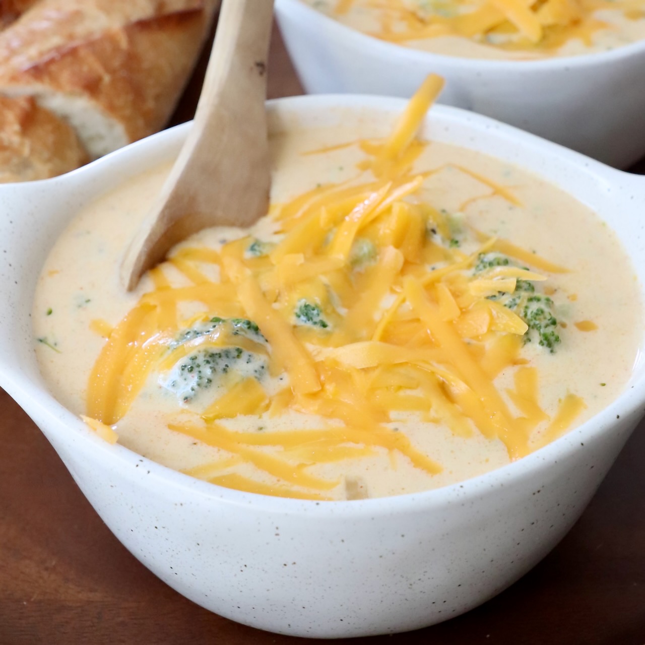 Creamy Broccoli Cheddar Soup - WhitneyBond.com