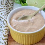 southwest salad dressing in small bowl with spoon