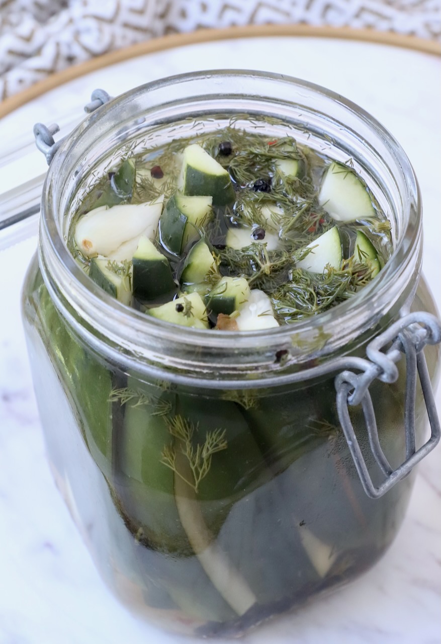 pickles in glass jar