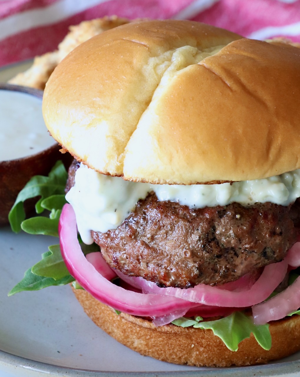 grilled burger on plate