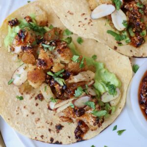 cauliflower taco on a plate