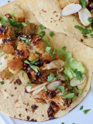 cauliflower taco on a plate