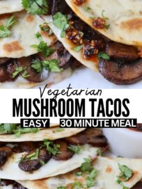 cheesy mushroom tacos on a plate