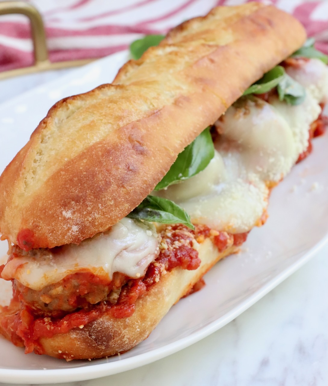 meatball sub on plate