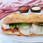 meatball sub sandwich on a plate