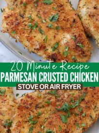 parmesan crusted chicken on a plate