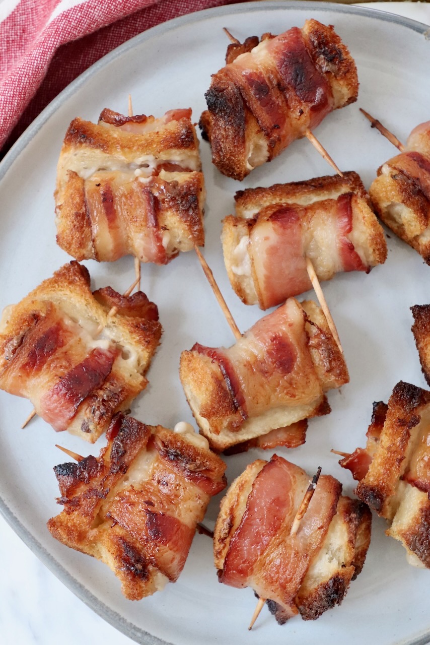 bacon roll ups on a plate