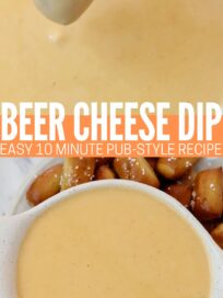 beer cheese dip in bowl