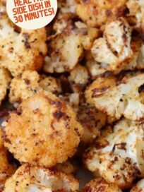 roasted seasoned cauliflower on a plate