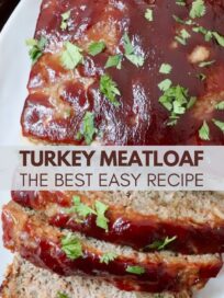 turkey meatloaf sliced on a plate