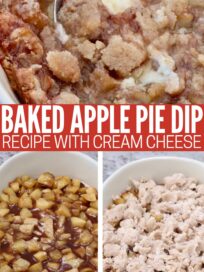 apple pie dip in a casserole dish