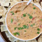 queso dip in a bowl with a spoon