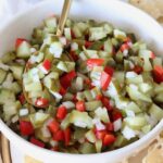 pickle de gallo in a bowl with a spoon