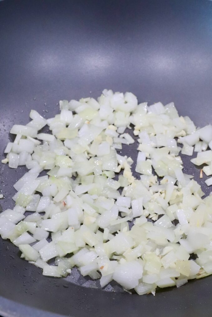 diced onions in a large pot