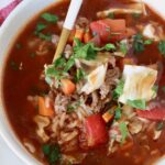 cabbage roll soup in a bowl