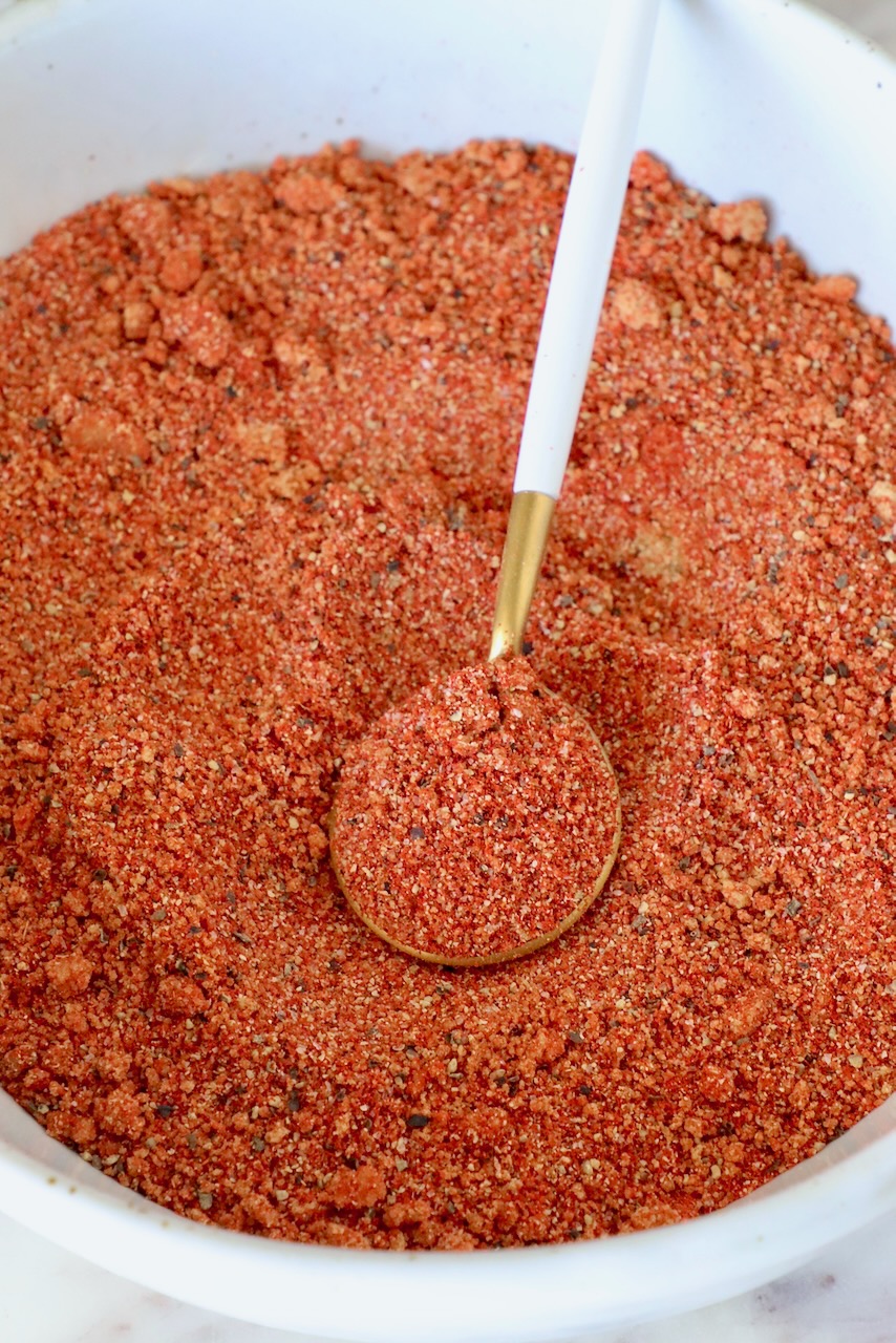 blend of spices in a bowl with a spoon