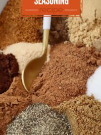 spices separated in a bowl with a small spoon
