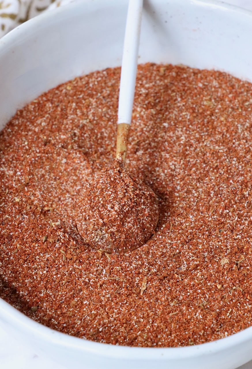 birria seasoning in a bowl with a spoon