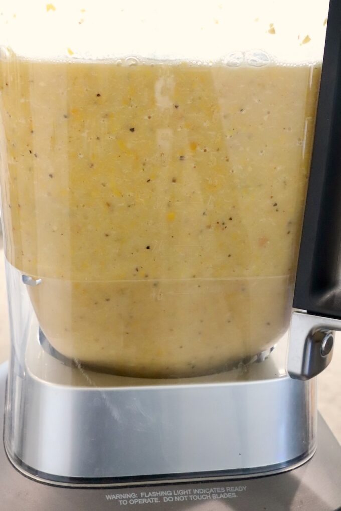 corn soup pureed in a blender