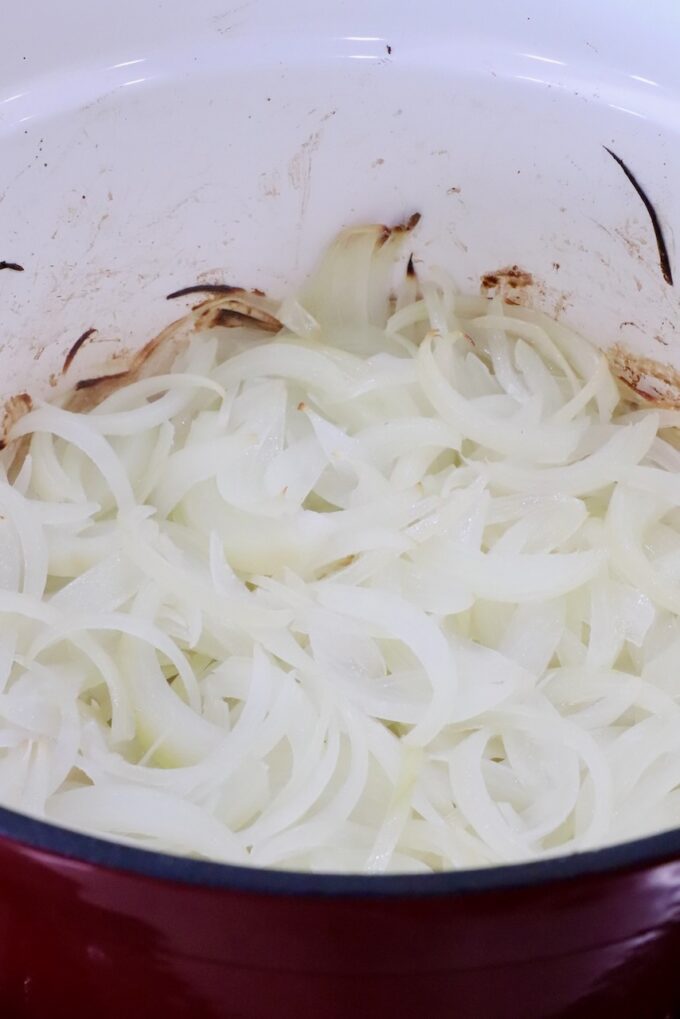 caramelized onions in a large pot