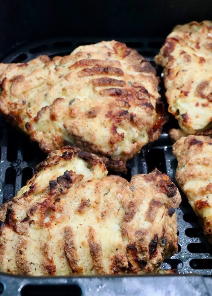 air fried chicken in an air fryer basket